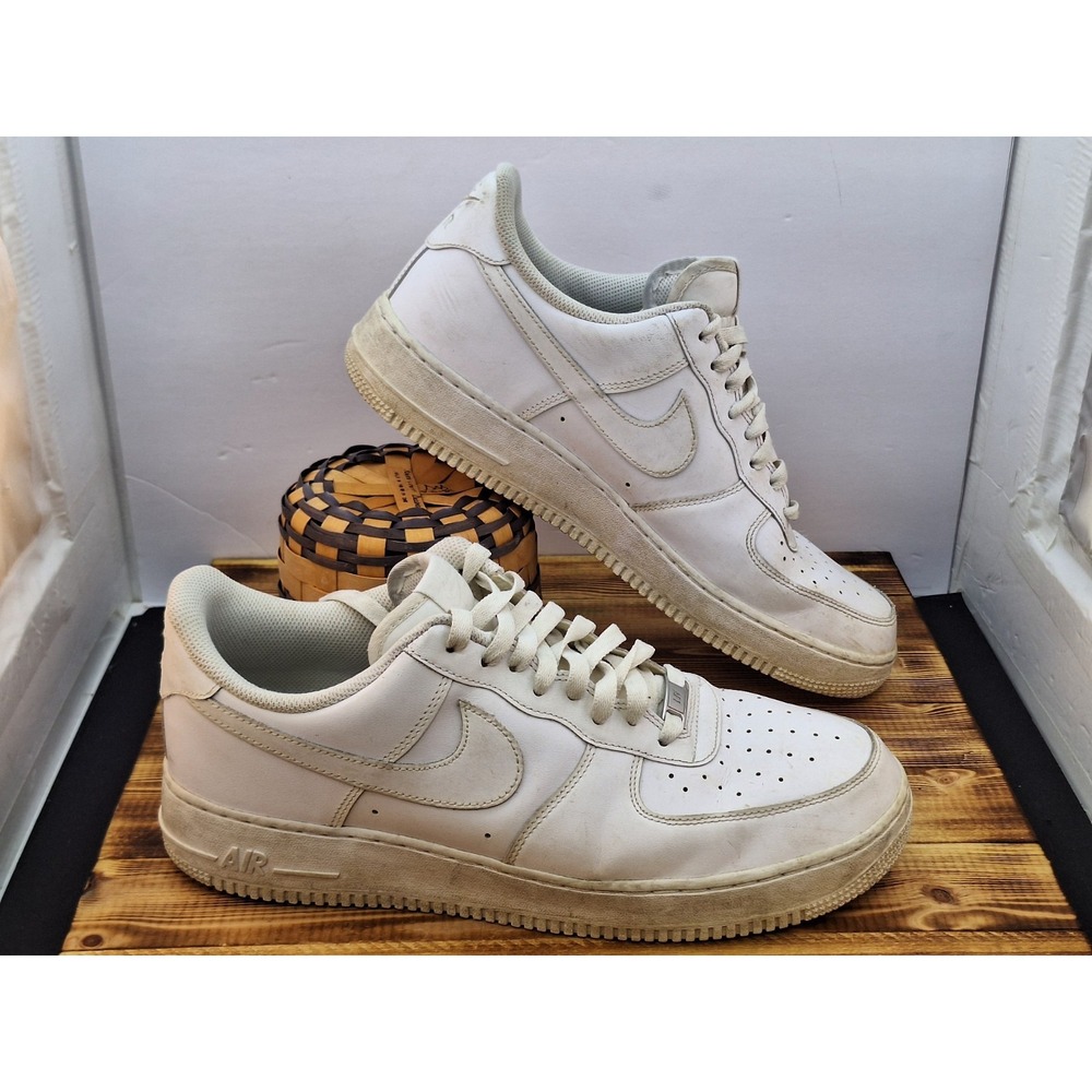 Men's NIKE Air Force 1 Model 315122- 111 Triple White Low Shoes Mens Size 12